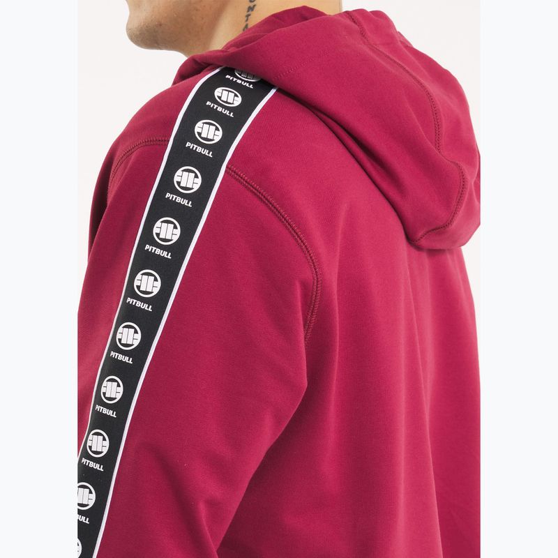 Pánska mikina Pitbull Tape Nugget Hooded Zip Sweatshirt burgundy 5