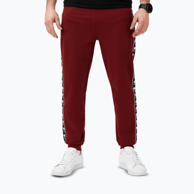Pánske tepláky Pitbull Tape Nugget Jogging burgundy 4