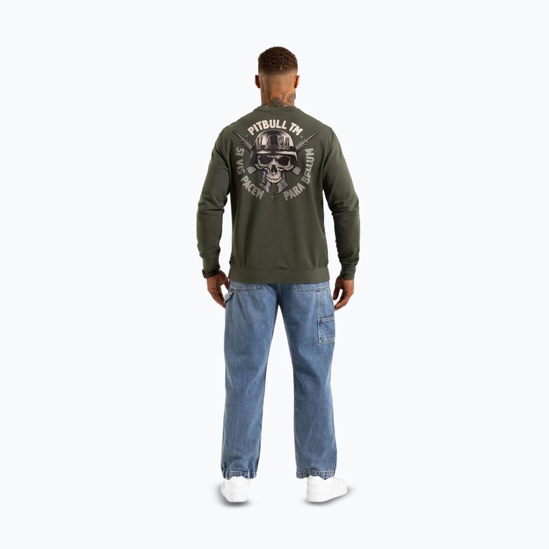 Pánska mikina Pitbull Para Bellum Crewneck Sweatshirt old green 2