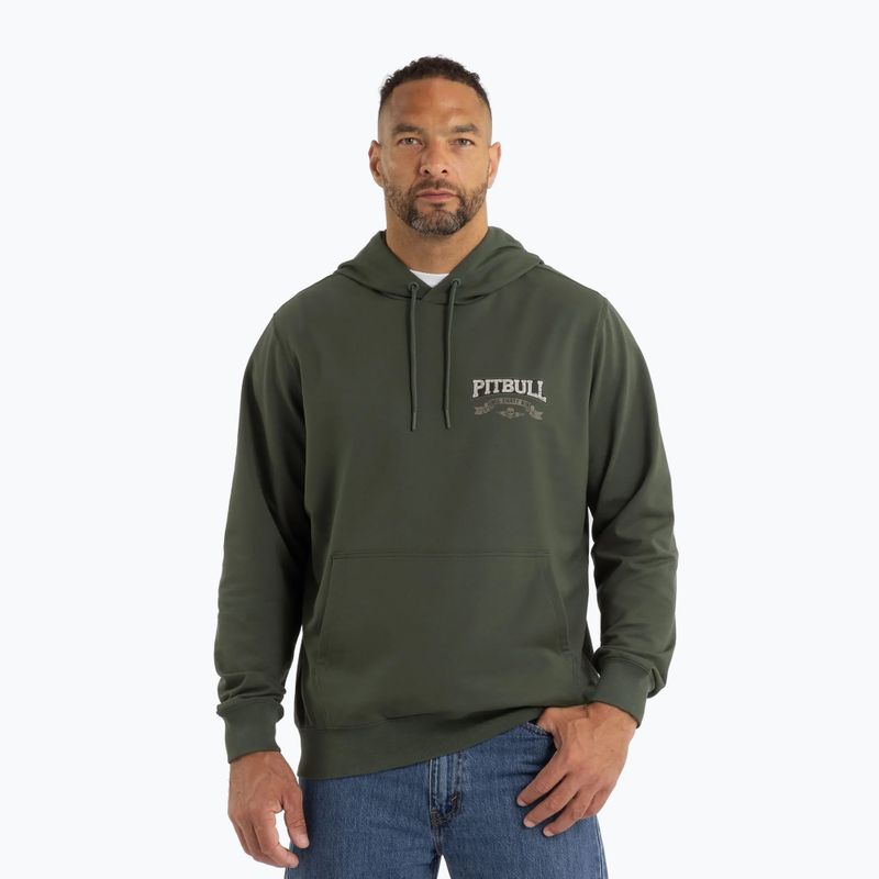 Pánska mikina Pitbull Troublemaker Hooded Sweatshirt old green