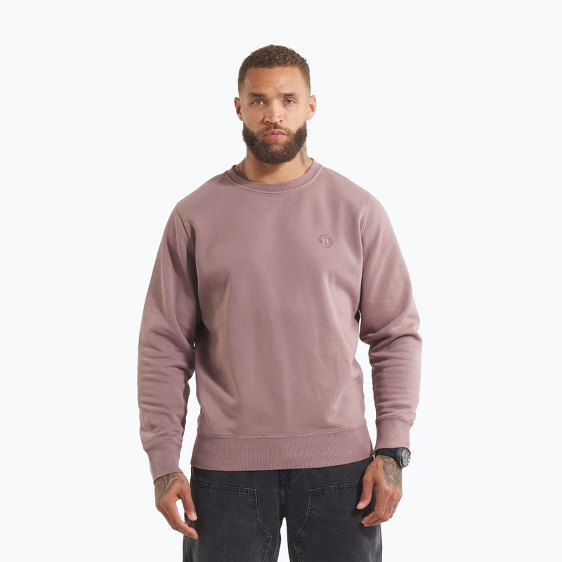 Pánska mikina Pitbull Lancaster 2 Crewneck Sweatshirt washed bordová