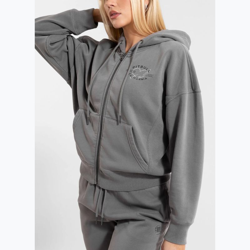 Dámska mikina Pitbull Manzanita Heart Hooded Zip Sweatshirt washed grey 3
