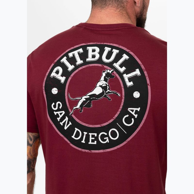 Pánske tričko Pitbull San Diego CA black burgundy 3