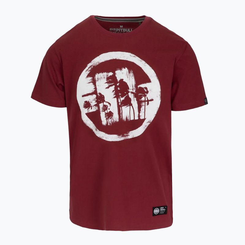 Pánske tričko Pitbull Logo Palms burgundy 4