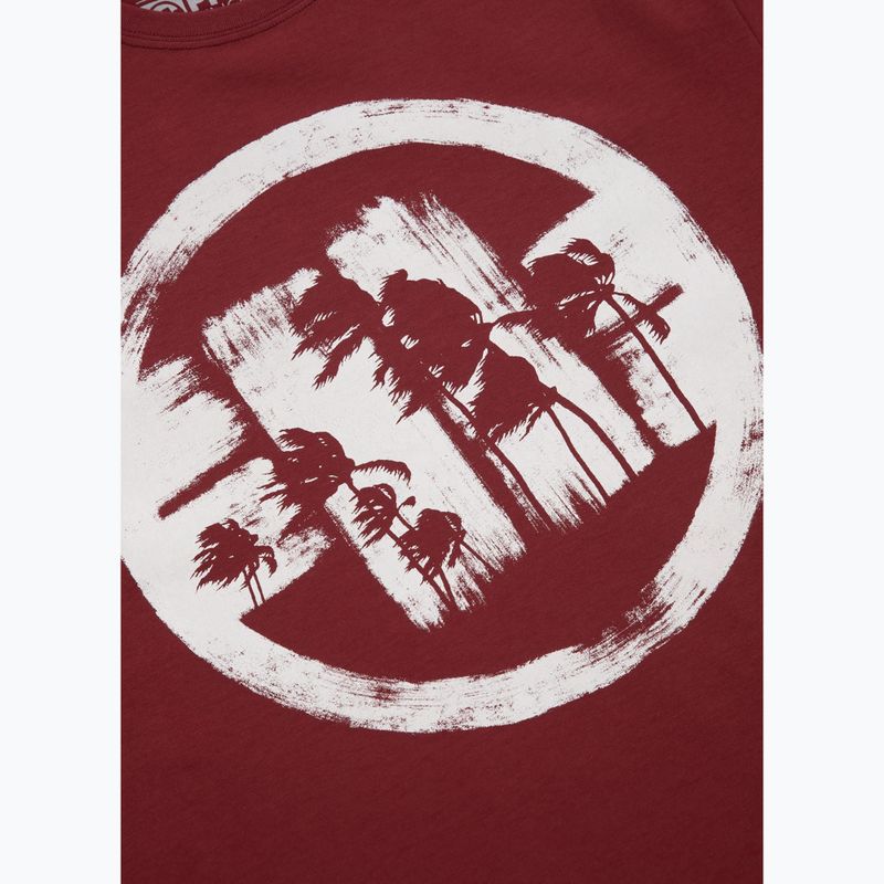 Pánske tričko Pitbull Logo Palms burgundy 7