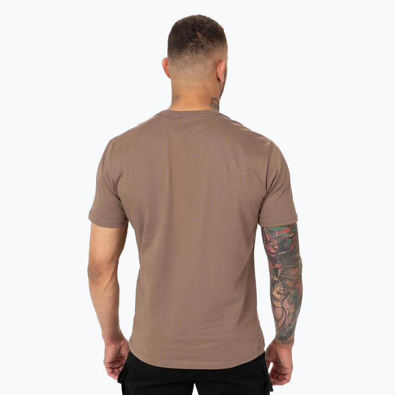 Pánske tričko Pitbull Logo Palms brown savana 3