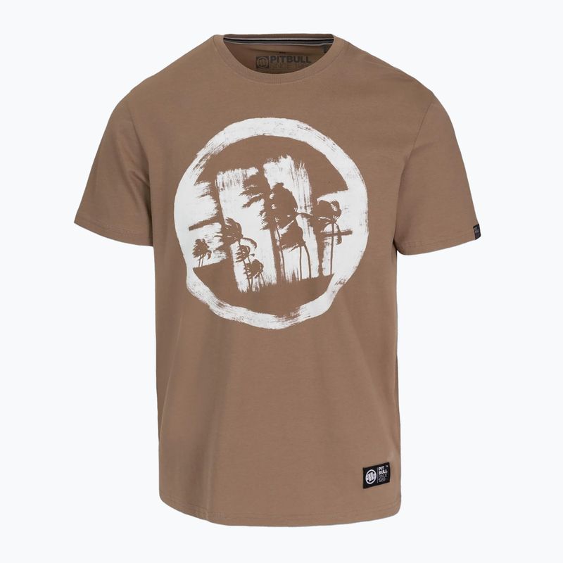 Pánske tričko Pitbull Logo Palms brown savana 4