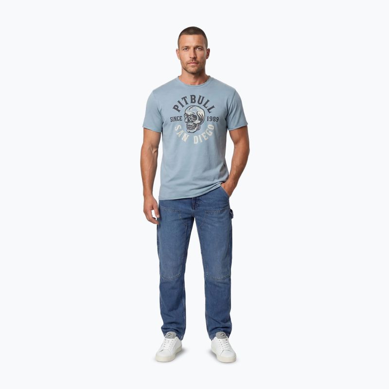 Pánske tričko Pitbull Shkull Logo blue 2