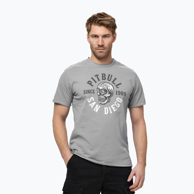 Pánske tričko Pitbull Shkull Logo grey