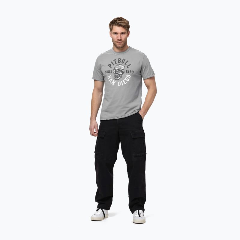 Pánske tričko Pitbull Shkull Logo grey 2