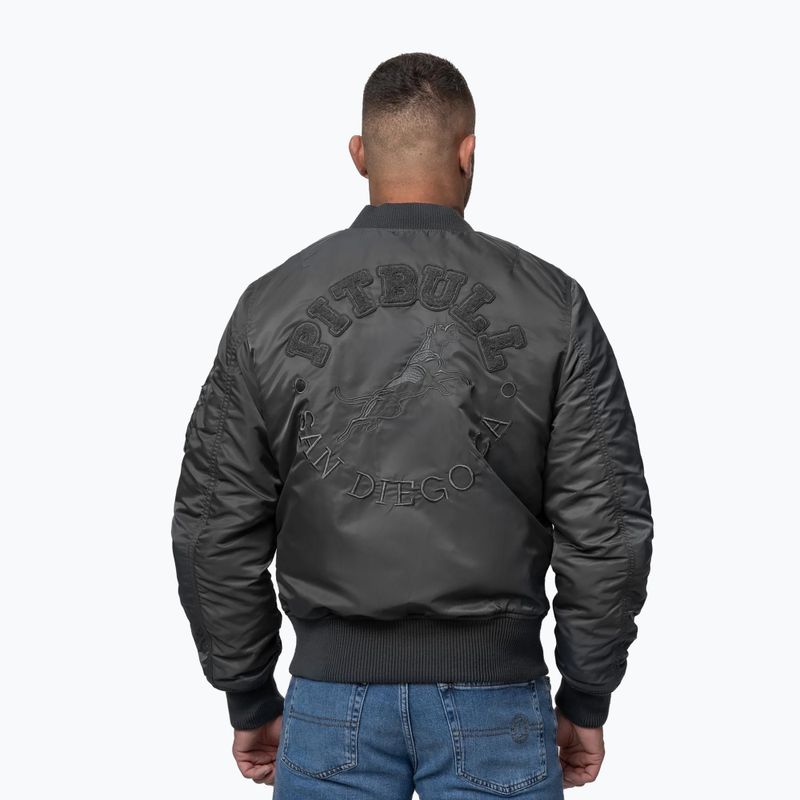 Pánska bunda Pitbull Hacket Washed Bomber graphite 3