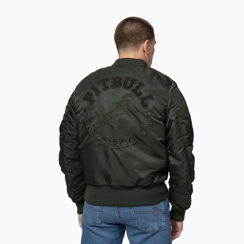 Pánska bunda Pitbull Hacket Washed Bomber dark green 3