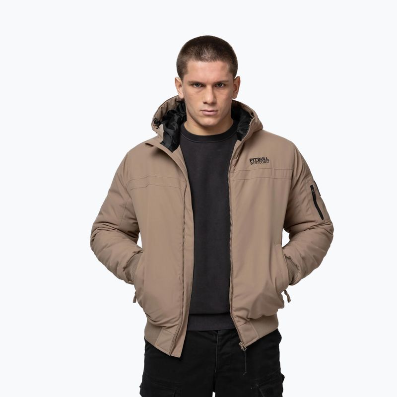 Pánska zimná bunda Pitbull Balboa 2 Hooded dark sand 4