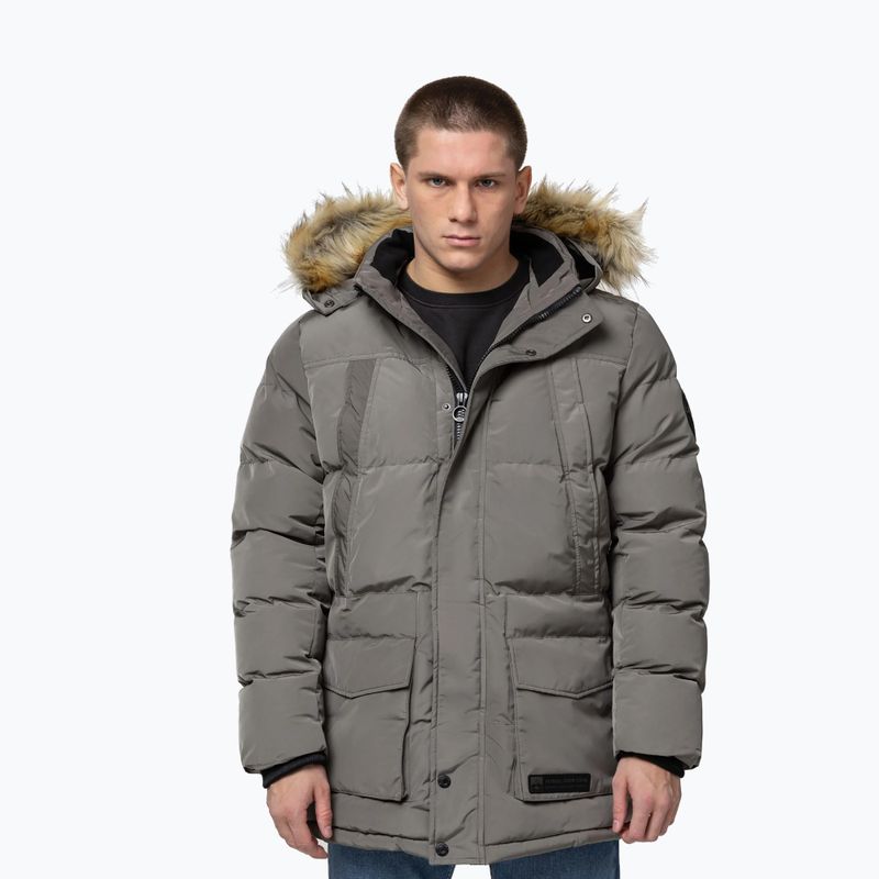 Pánska zimná bunda Pitbull Fisk Quilted Hooded olive