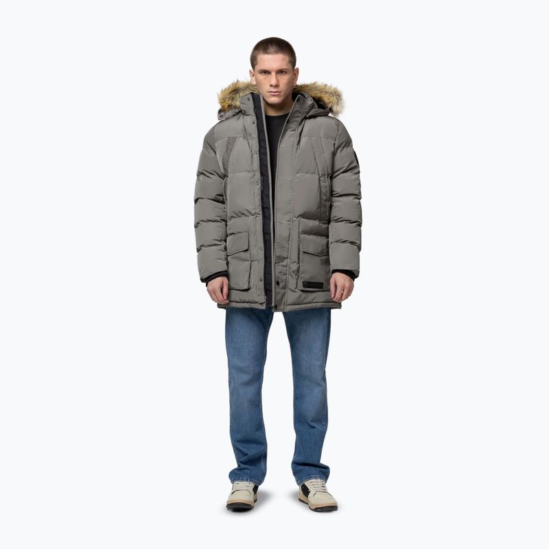 Pánska zimná bunda Pitbull Fisk Quilted Hooded olive 2