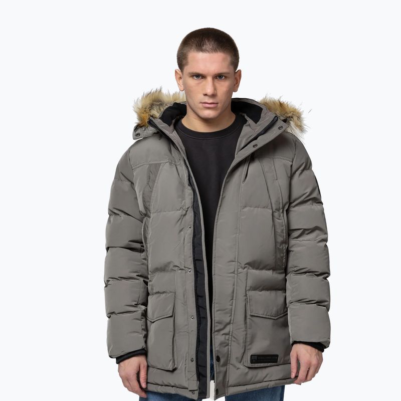 Pánska zimná bunda Pitbull Fisk Quilted Hooded olive 4