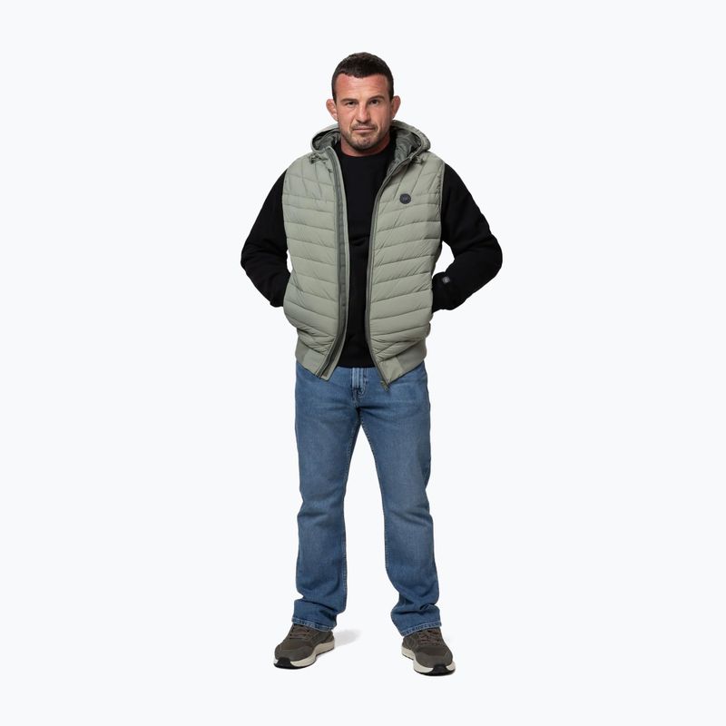 Pánska vesta Pitbull Naylor Padded Hooded dusty salvia 2