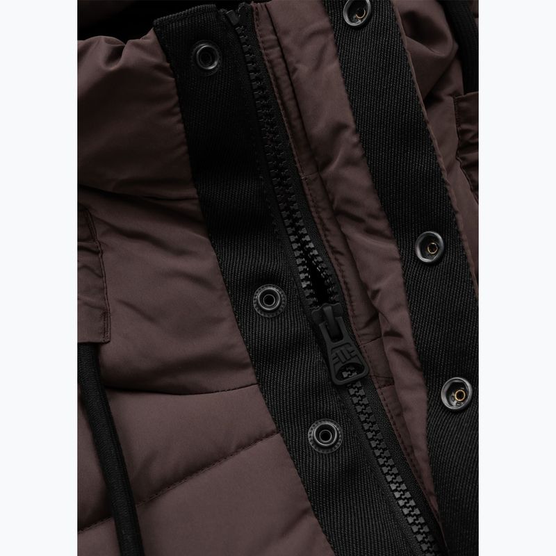 Dámska zimná bunda Pitbull Amalia Padded Hooded dark chocolate 8