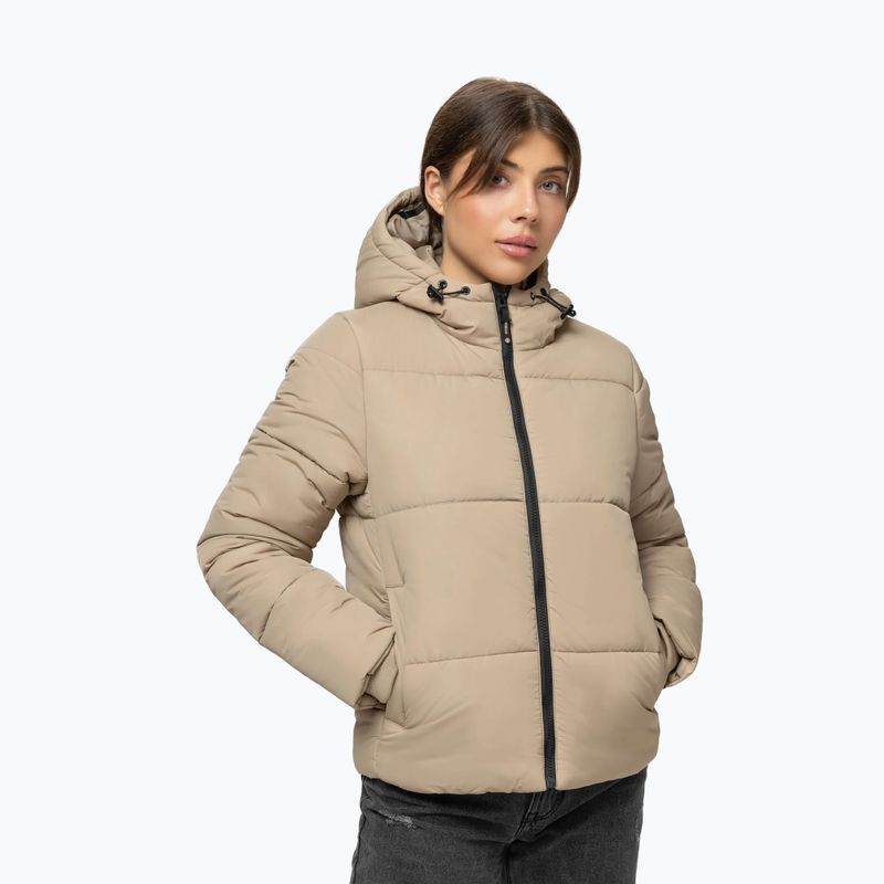 Dámska zimná bunda Pitbull Vista Quilted Hooded dark sand 4