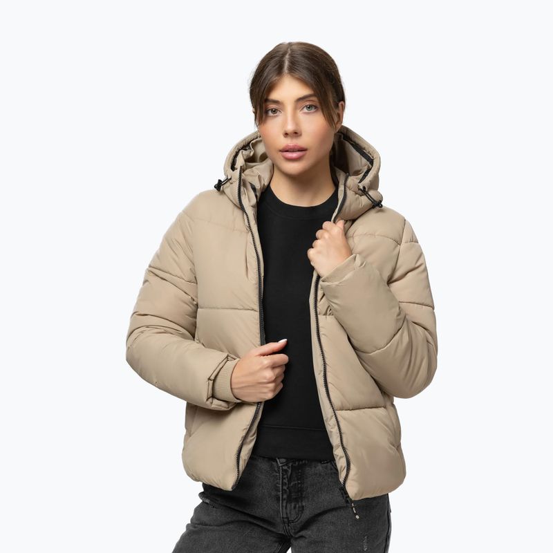 Dámska zimná bunda Pitbull Vista Quilted Hooded dark sand 6