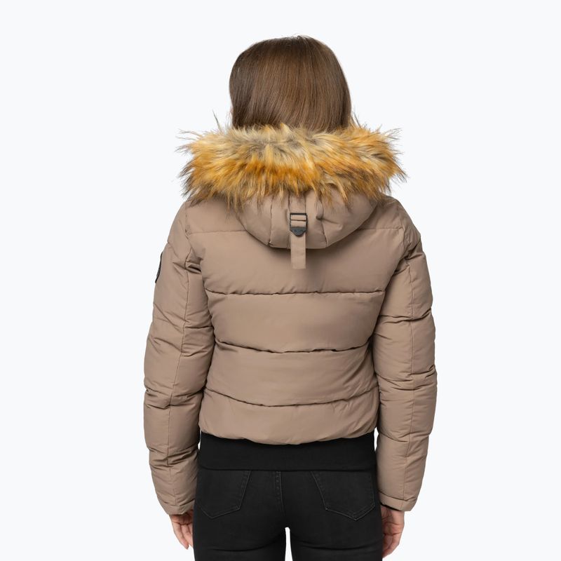 Dámska zimná bunda Pitbull Azalea Quilted Hooded dark sand 3