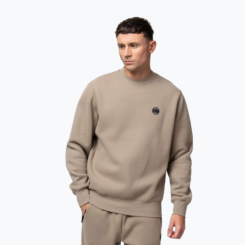 Pánska mikina Pitbull Small Logo Crewneck pale sand 4