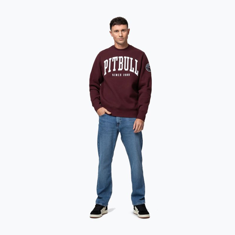 Pánska mikina Pitbull Norton Crewneck dark burgundy 2