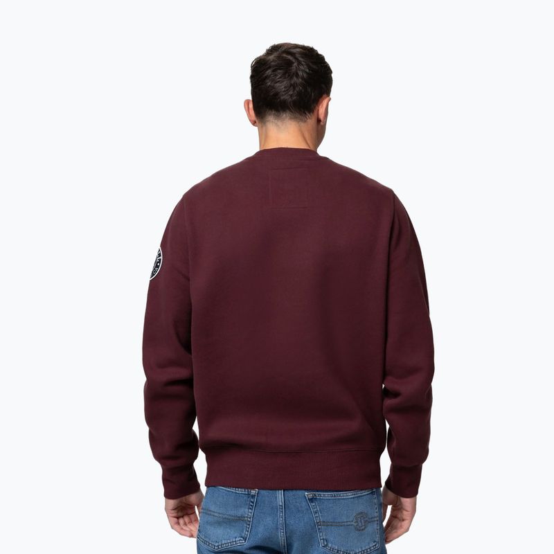 Pánska mikina Pitbull Norton Crewneck dark burgundy 3