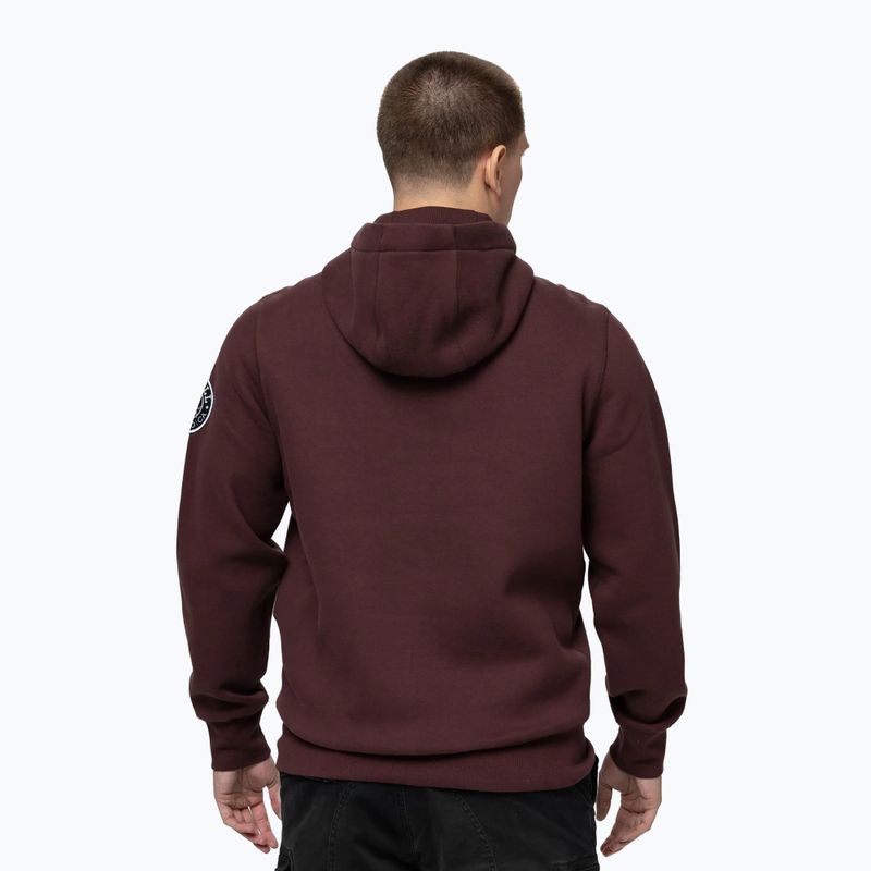Pánska mikina s kapucňou Pitbull Norton Hooded dark burgundy 3