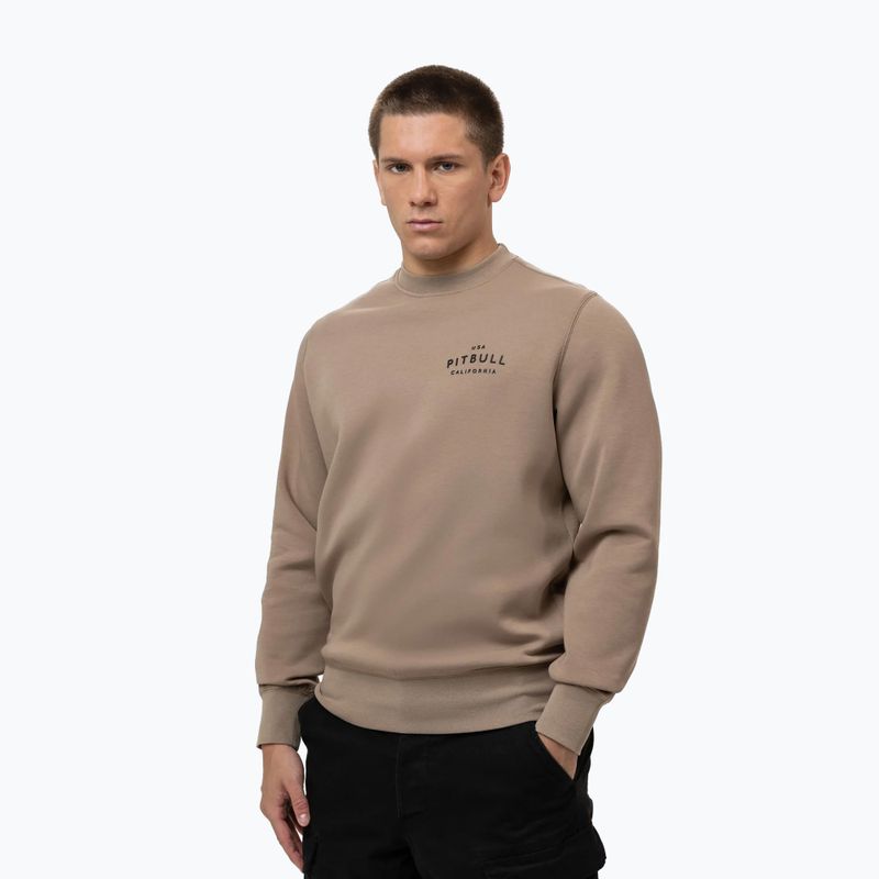 Pánska mikina Pitbull Sampson Crewneck Sweatshirt pale sand 4