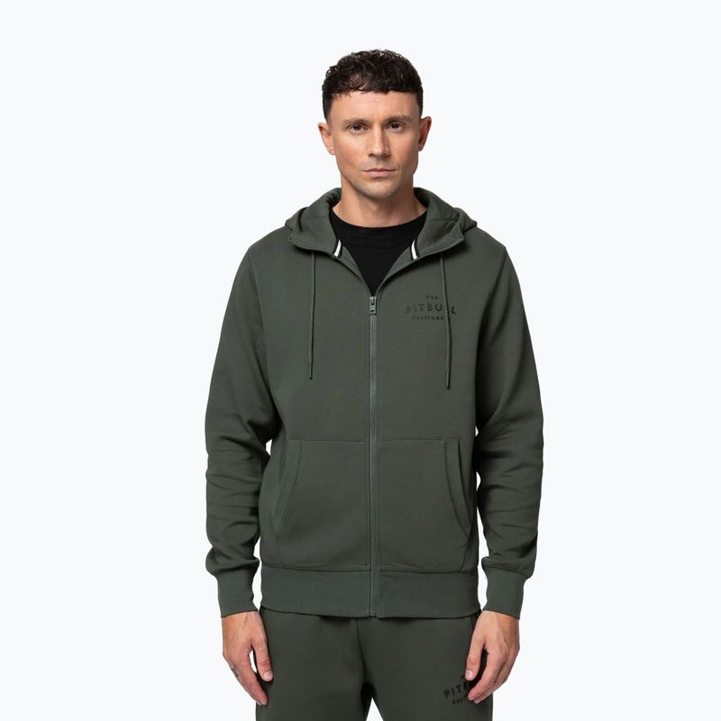 Pánska mikina Pitbull Sampson Hooded Zip Sweatshirt old green