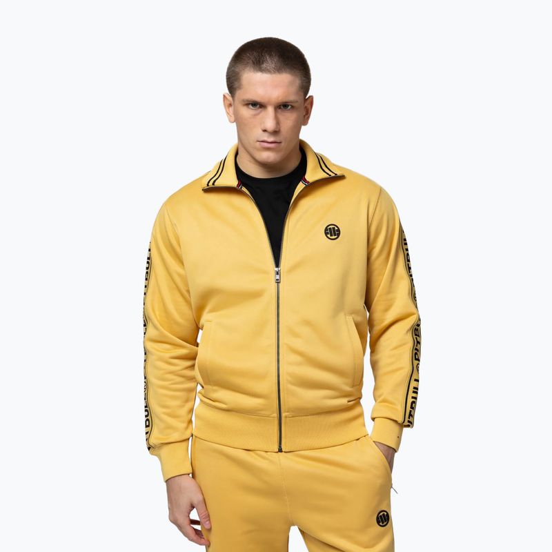 Pánska mikina Pitbull Trackjacket Tape Logo Terry Group pale yellow