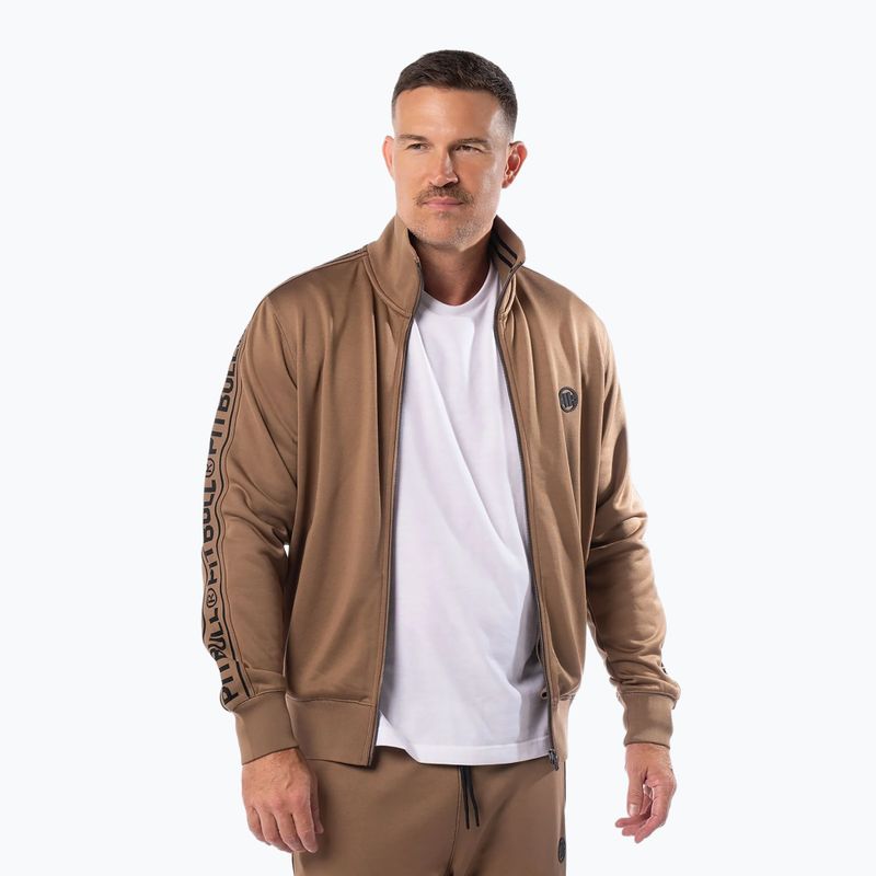 Pánska mikina Pitbull Trackjacket Tape Logo Terry Group coyote brown 2