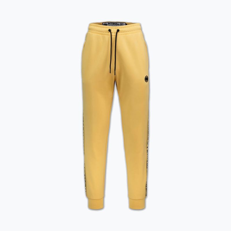 Pánske nohavice Pitbull Trackpants Tape Logo Terry Group pale yellow 5