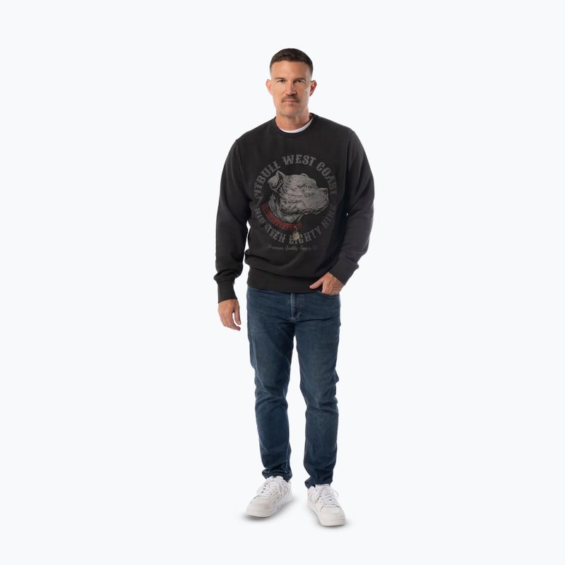 Pánska mikina Pitbull Strenght & Respect Crewneck washed dark graphite 2