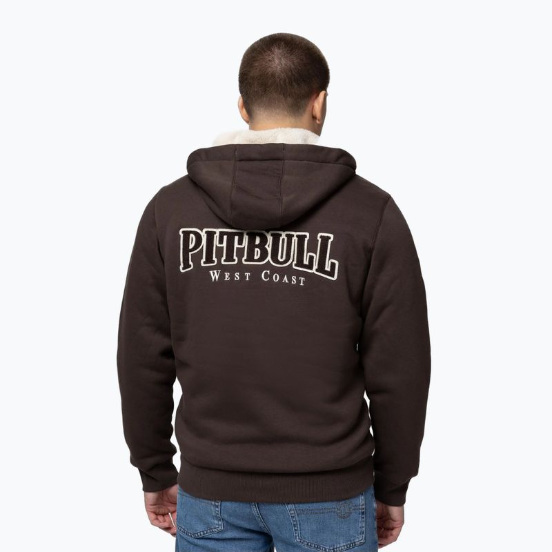 Pánska mikina Pitbull Ruffin Detroit Hooded Zip dark chocolate 3