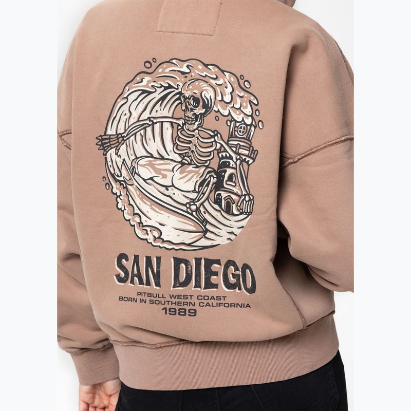 Dámska mikina Pitbull Skull Surf Hooded Zip chocolate mousse 6