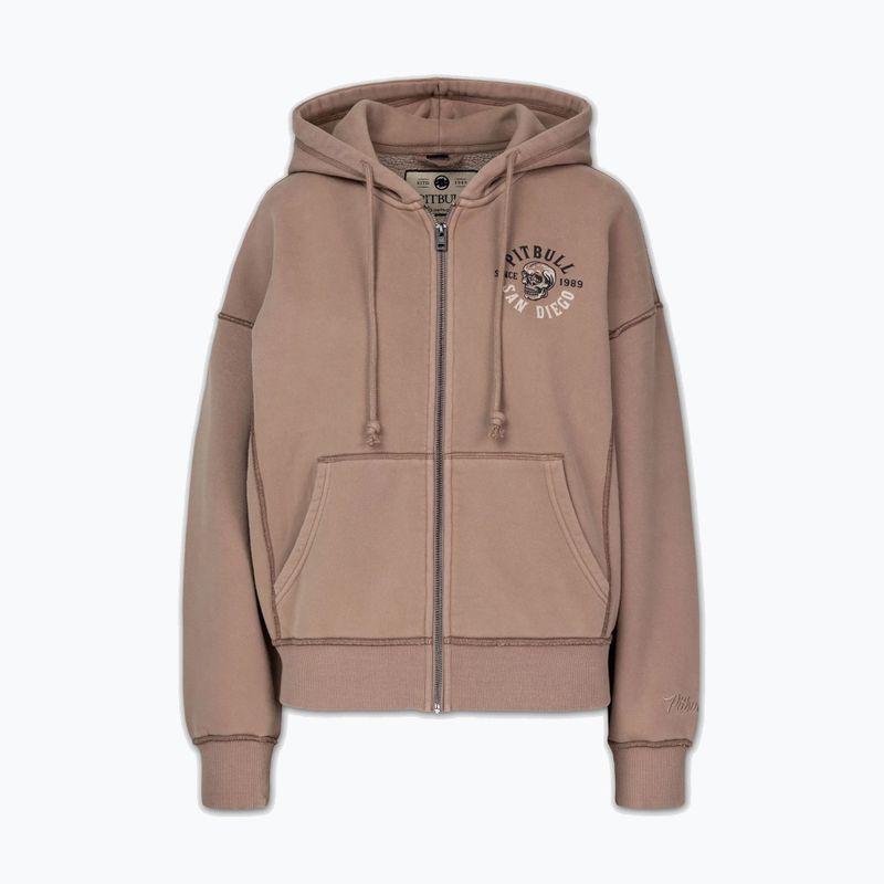 Dámska mikina Pitbull Skull Surf Hooded Zip chocolate mousse 7