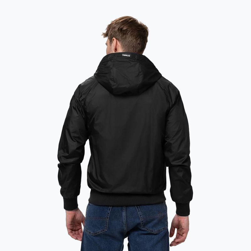 Pánska bunda Pitbull Athletic Logo Nylon Hooded black 3