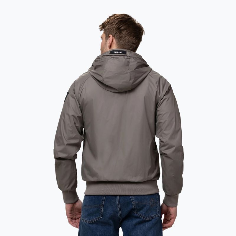 Pánska bunda Pitbull Athletic Logo Nylon Hooded taupe 3