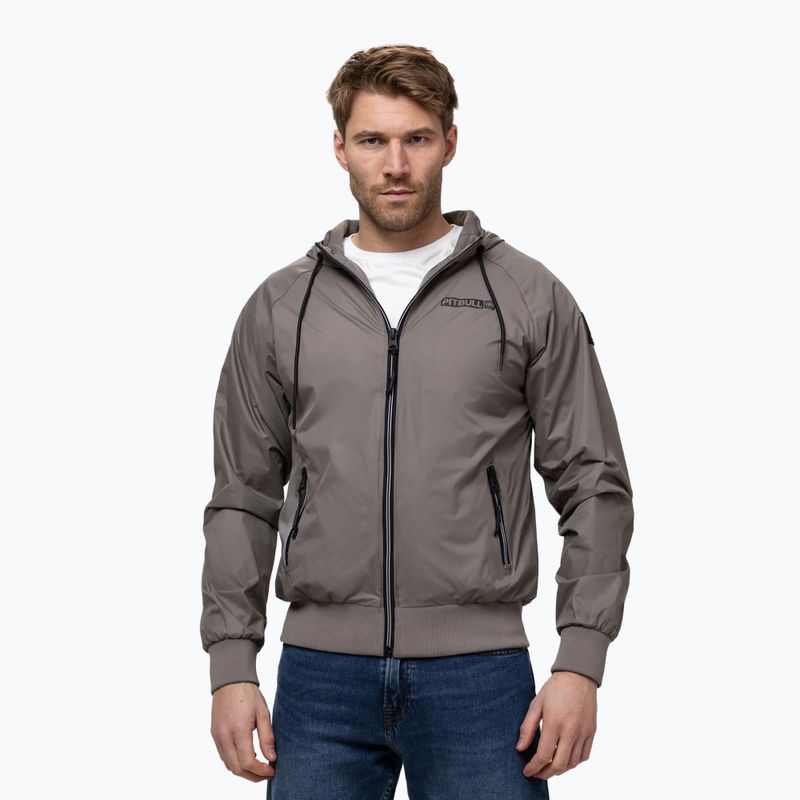 Pánska bunda Pitbull Athletic Logo Nylon Hooded taupe 4