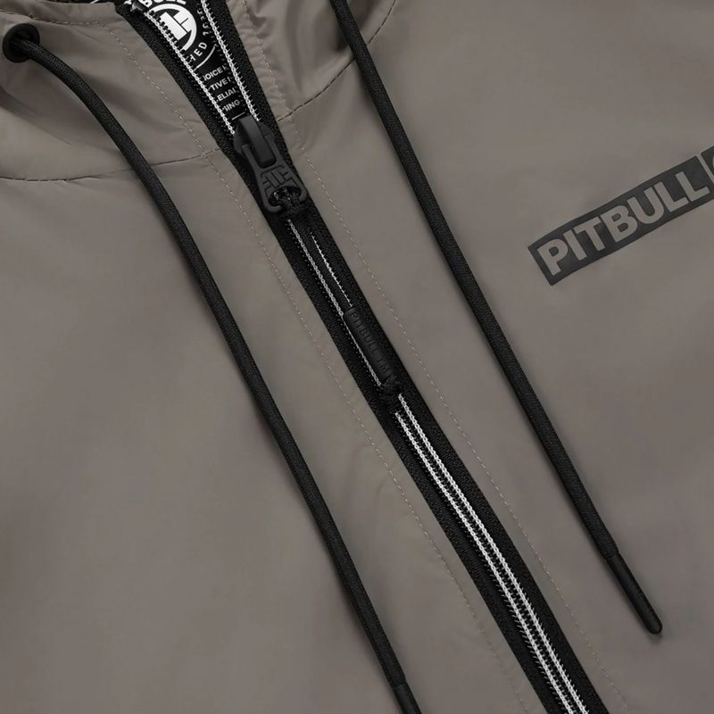 Pánska bunda Pitbull Athletic Logo Nylon Hooded taupe 7