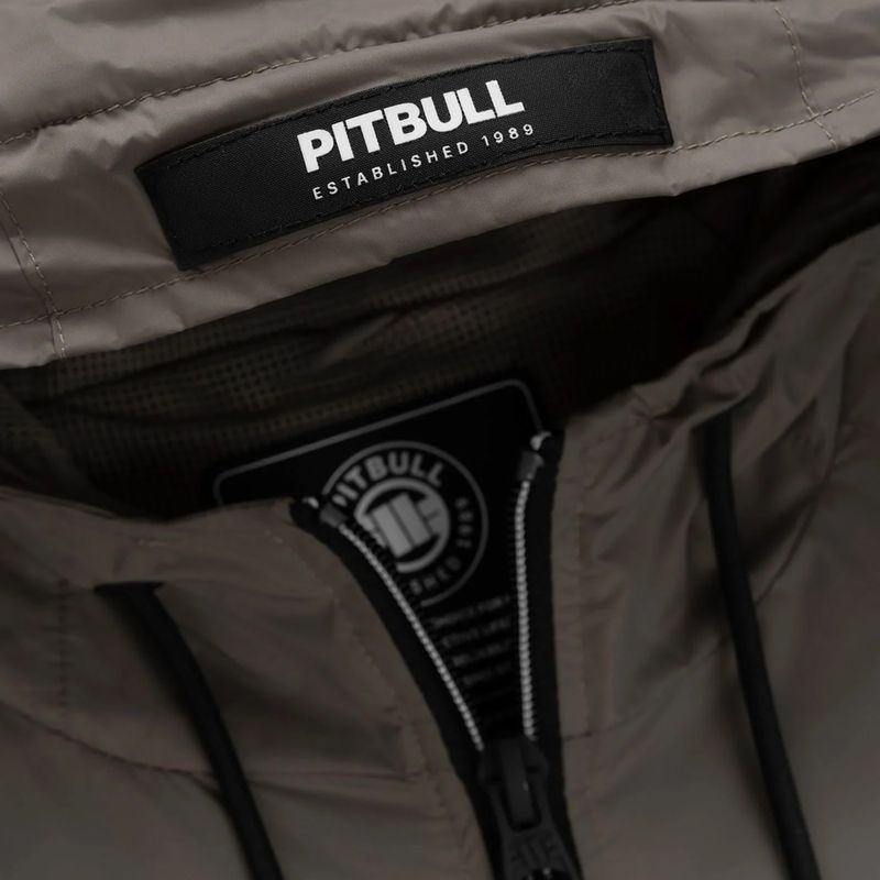 Pánska bunda Pitbull Athletic Logo Nylon Hooded taupe 9