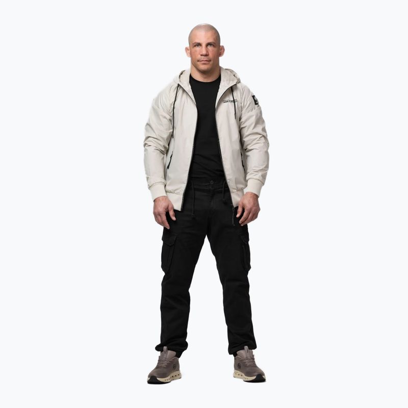 Pánska bunda Pitbull Athletic Logo Nylon Hooded light sand 2