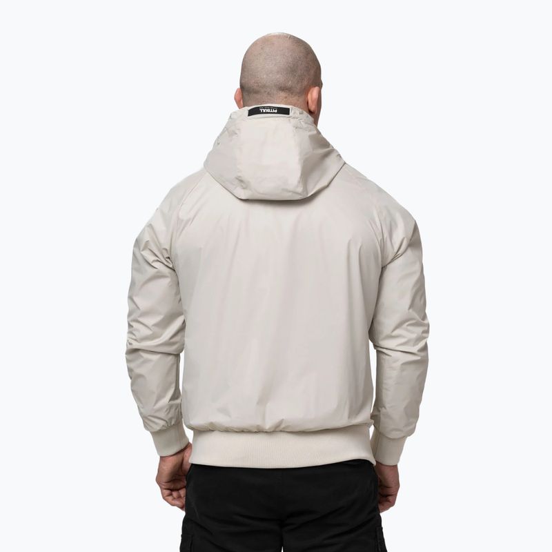 Pánska bunda Pitbull Athletic Logo Nylon Hooded light sand 3