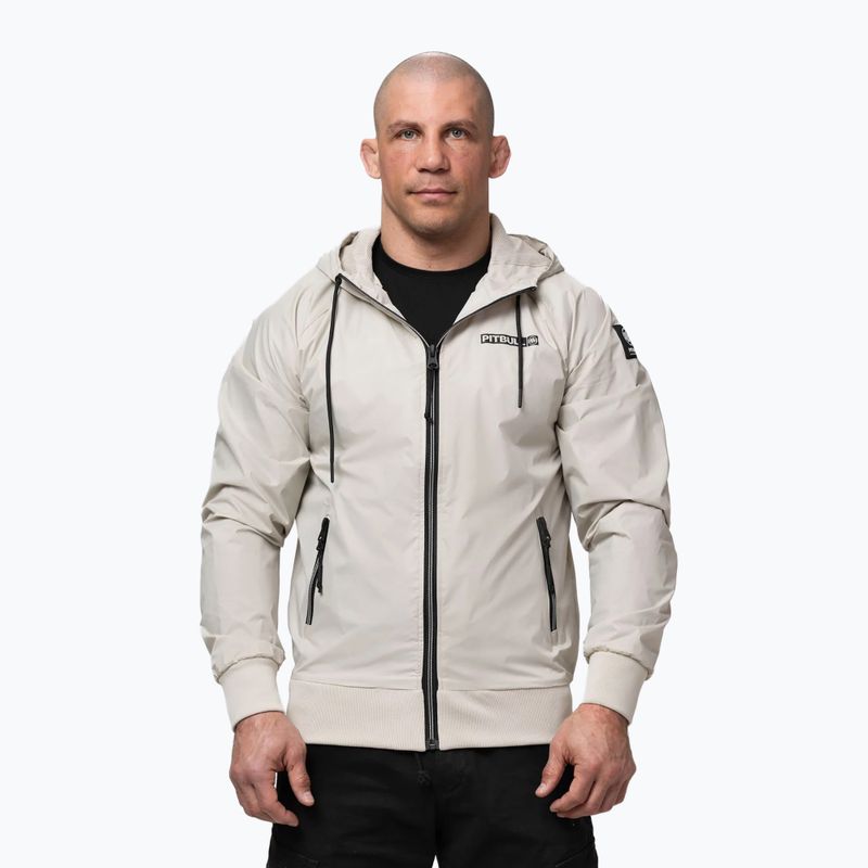 Pánska bunda Pitbull Athletic Logo Nylon Hooded light sand 4