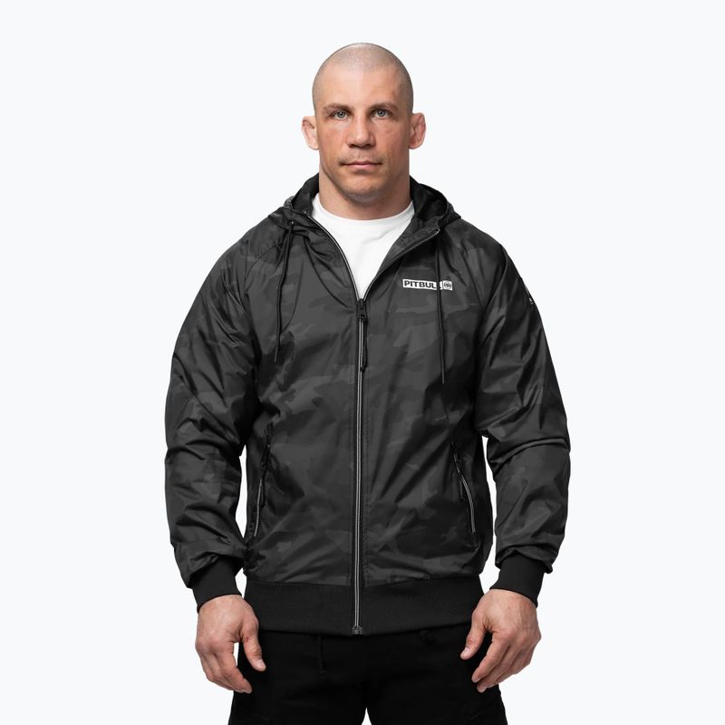Pánska bunda Pitbull Athletic Logo Nylon Hooded black 5