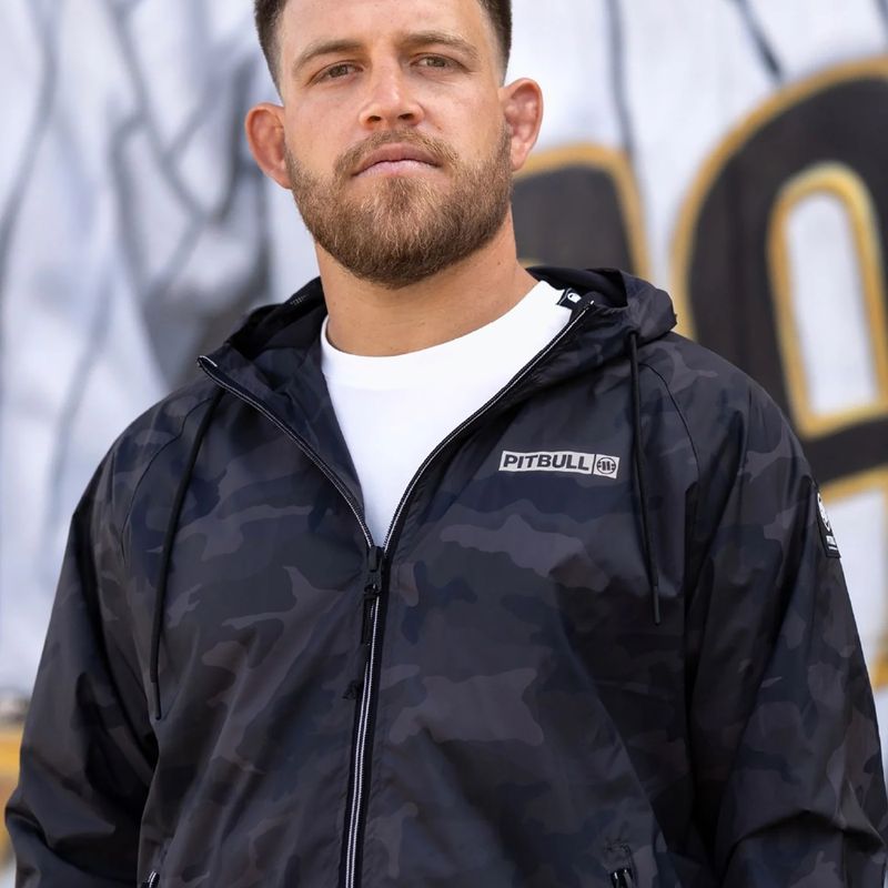 Pánska bunda Pitbull Athletic Logo Nylon Hooded black 15