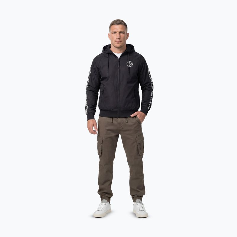 Pánska bunda Pitbull Athletic Tape Nylon Hooded black 2