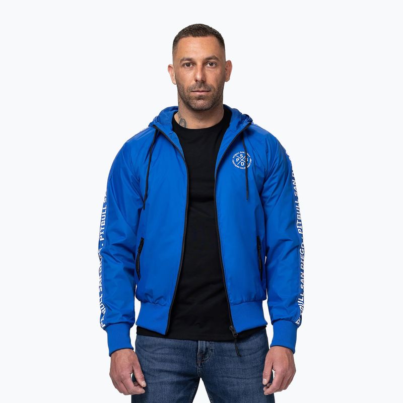 Pánska bunda Pitbull Athletic Tape Nylon Hooded electric blue 4